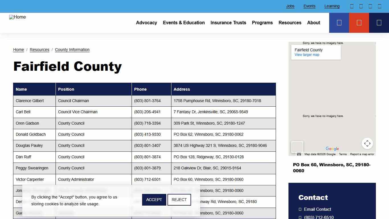 Fairfield County South Carolina Association of Counties